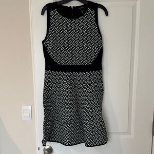 White House Black Market Geometric Black and White Mini Dress